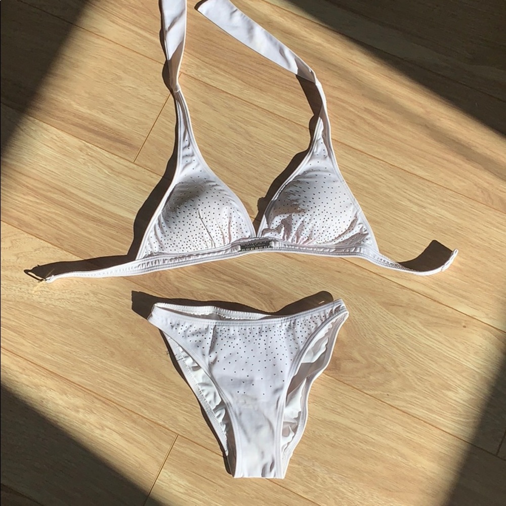 NWOT | White Beads Bikini Swimsuits